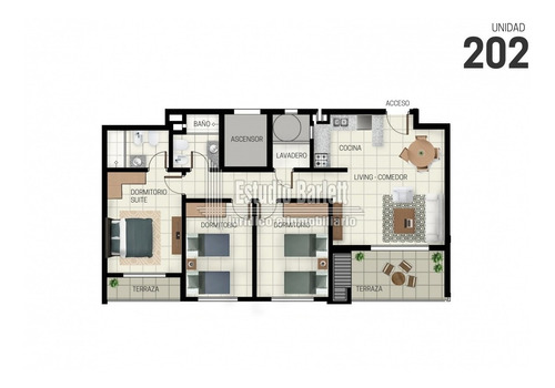 Apartamento En Mansa 3 Dormitorios- Ref: 1419
