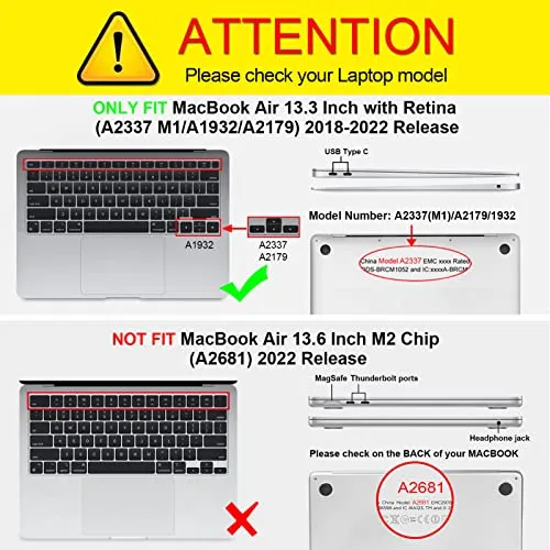 Funda Resistente Para Macbook Air 13 A2337 (m1) / A2179 Azul