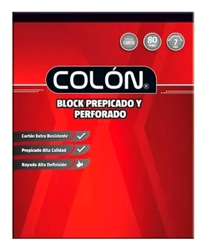 Block Colón Cuadriculado Tamaño Carta Prepicado 80 Hjs