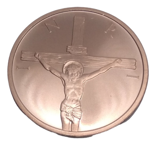 Medalla De Cobre Avdp 1 Onza Ley 999 Crucifixión Inri