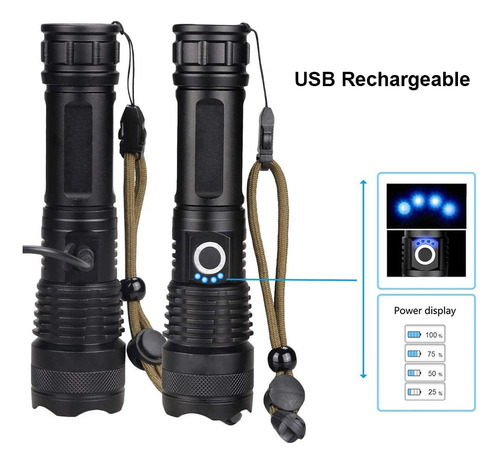 Lâmpada Usb Recarregável, Foco Ajustável, Acampamento, Pesca