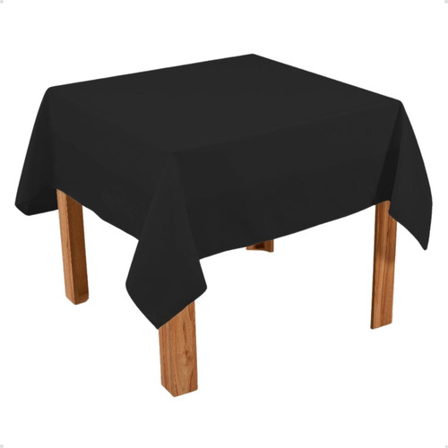 Kit 5 Toalha De Mesa Quadrada 1,50x1,50 Em Oxford Lisa Lavável Para Festa Buffet Preta