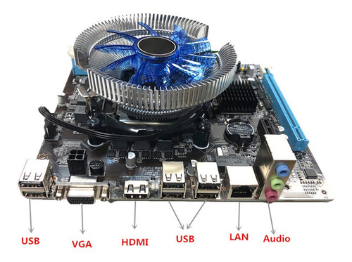 Imagem 7 de 9 de Kit Placa Mãe Lga Socket 1156 Com 4gb Ddr3 Hm55 Micro Atx