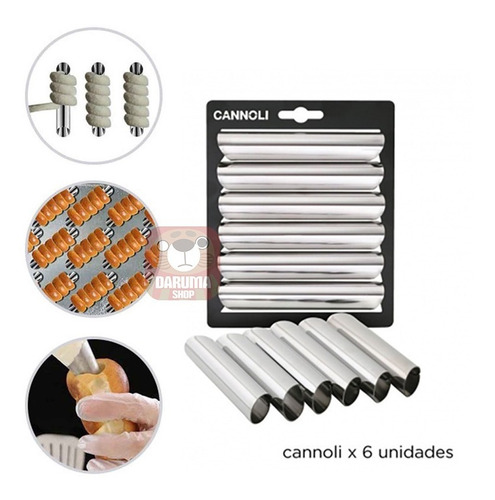 Imagen 2 de 7 de Molde Tubo X 6 Para Cannoli Doña Clara 13cm Acero Belgrano