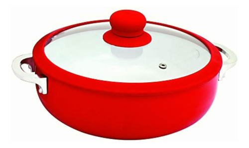 Imusa Usa 3.2qt Red Ceramic Nonstick Caldero (dutch Oven)