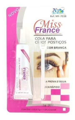 Imagen 2 de 3 de Pegamento Blanco Para Pestañas Postizas Miss France. Oferta!