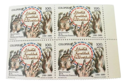   Estampilla Colombia Bicentenario/ Revolución Francesa 1989