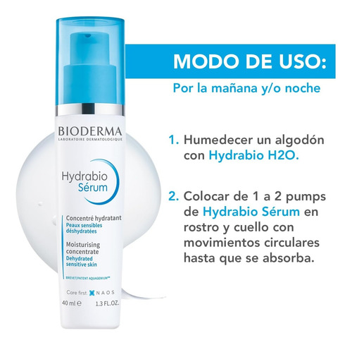 Serum Bioderma Hydrabio 40ml Hidrata Piel Sensible Y Seca Sensible Día/noche