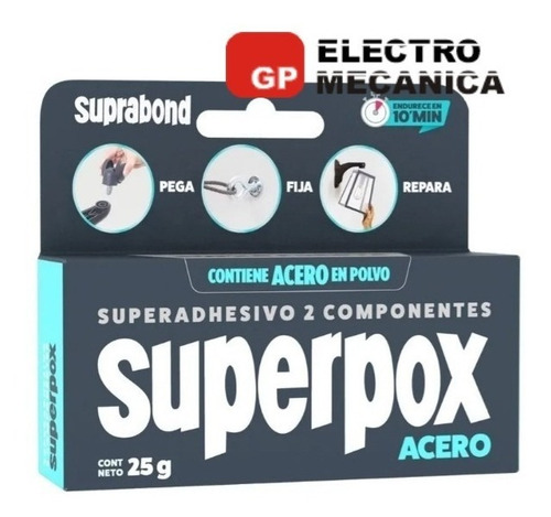 Imagen 2 de 9 de Superadhesivo Suprabond 2 Componentes Con Acero En Polvo 25g