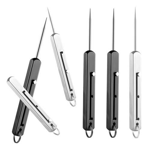 Palillos De Dientes Titanio Portátiles - 6 Unidades