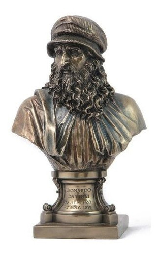 Acabado En Bronce Leonardo Da Vinci Busto Estatua Renacimien