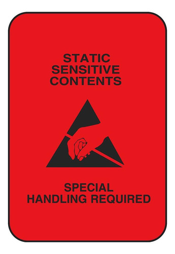 Etiqueta Static Sensitive Contents/special Handling Required