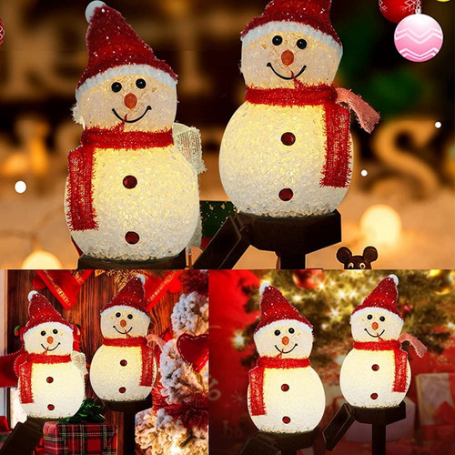 Luces Solares Navideñas Con Forma De Muñeco De Nieve Led Ali