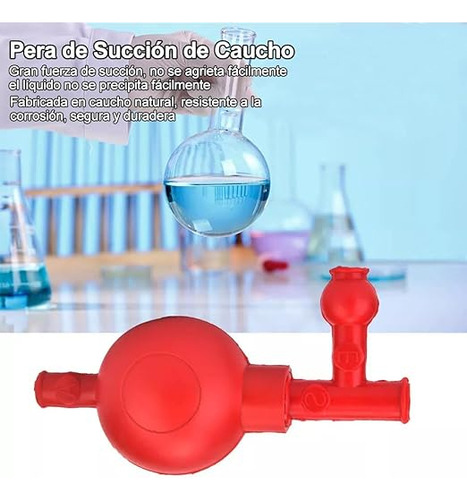 2 P Cs Succion Propipeta Laboratorio De Hule Bulbo Con 3 Aberturas Pipeta De Bola Bombilla De Succión Cuantitativa Bombilla De Succión De Goma De Laboratorio Con 3 Válvulas
