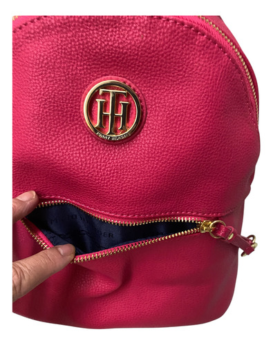 Cartera Mochila Tommy Hilfiger Original Rosa Chicle Lisa Oro Rosa Chicle (Usado)