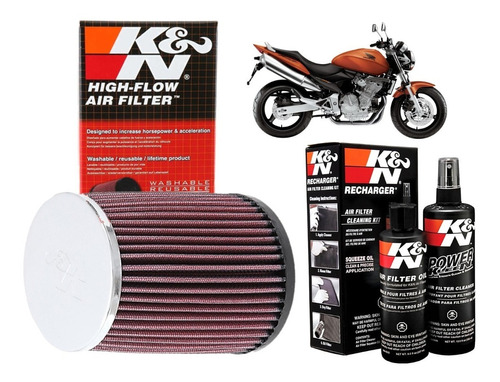 Kit Filtro De Ar K&n + Kit De Limpeza Kn Honda Cb600 Hornet 