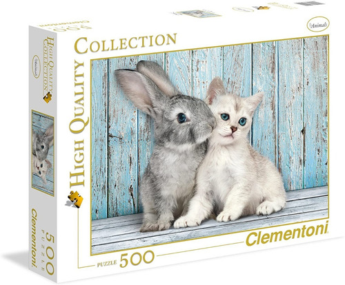 35004 Gatito Y Conejito Rompecabezas Clementoni 500 Piezas