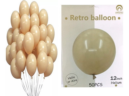 100 Globos Latex Arena # 12 Retro Balloon Inflan A 30 Cm