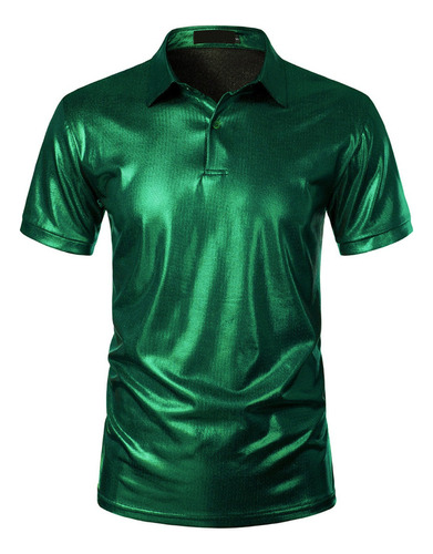 Camisetas Polo De Manga Corta Para Hombre, Color Verde Metal