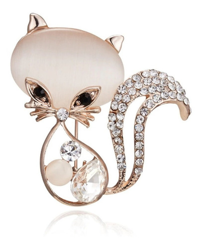 Prendedor Broche Gata Zircones Mujer Regalo Joyas