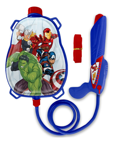 Mochila Pistola Lanzador De Agua Avenger Super Heroe Juguete