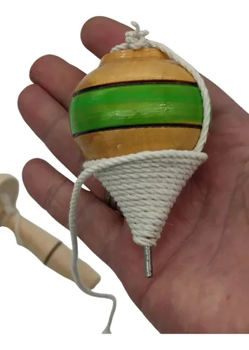 Trompo De Madera, Juego Criollo Nacional Chileno Pintado
