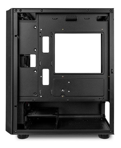 Gabinete Pichau Pulsar Mid-T de vidrio lateral para jugadores con 3 ventiladores, color negro