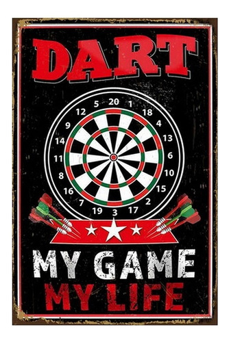 Letrero Dart Game Room Life Juego Oldie Retro Vintage Cuadro Personalizado