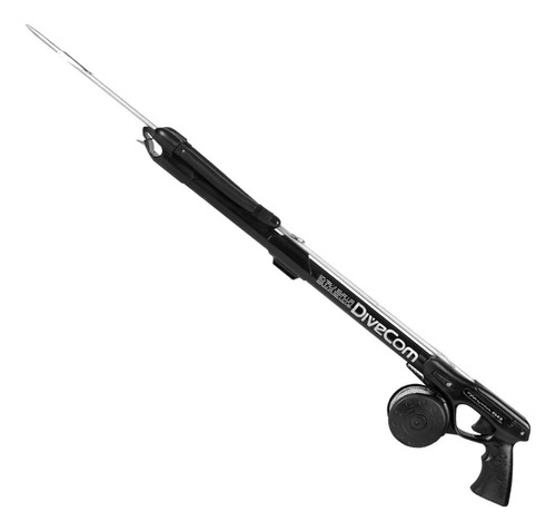 Arpão Arbalete Pesca 50cm Divecom Com Elastico 16mm - Preto