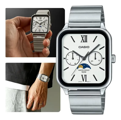 Relógio Casio Mtp-m305d Masculino Aço Inox Prata Original P