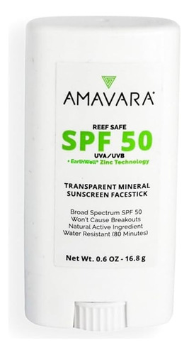 Amavara Protector Solar En Barra Mineral Transparente Fps 50