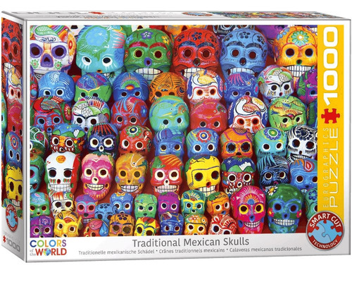 Rompecabezas Eurographics Calavera De Colores - 1000 Piezas 14+