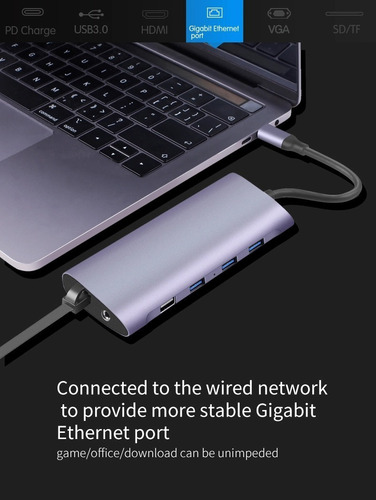 Imagen 7 de 7 de Hub Usb Tipo C, 11 En 1, Para Mac / Windows