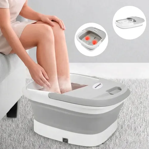 Spa Masajeador De Pies Bañera Electrica Hidromasaje Plegable Gris