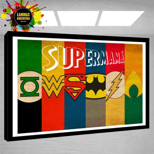 Dia De La Madre Cuadros Personalizados - Super Mama - Héroe