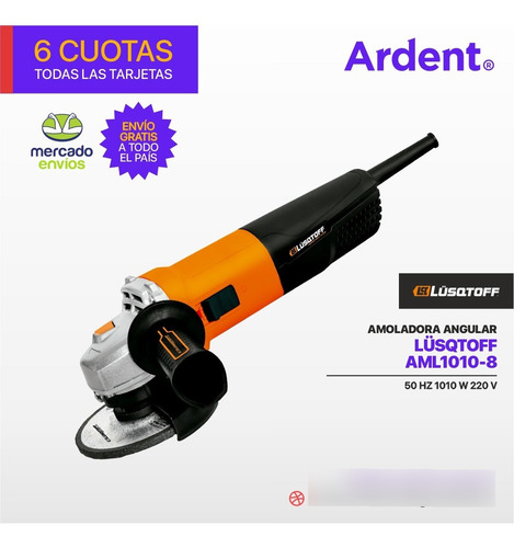 Imagen 6 de 6 de Amoladora Angular Lüsqtoff Aml1010-8 + Guantes Segod Regalo