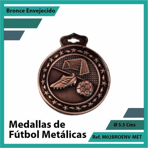 Medallas Encali De Futbol Bronce Metalica M02bro
