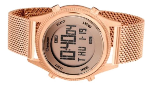 Relogio Feminino Digital Rosa Rose Gold Champion Original