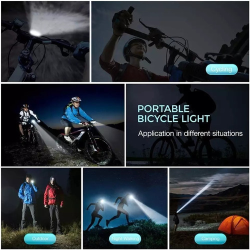 Luz Led Delantera Para Bicicleta Bocina Recargable