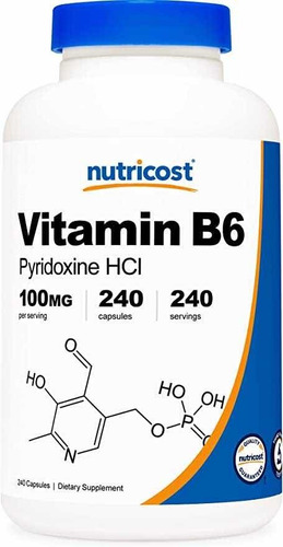Original Nutricost Vitamina B6, Piridoxina Hcl, 100mg, 240 C