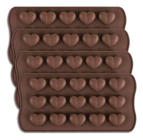 Molde Chocolate Con Forma Corazon Con Hoyuelos 15 Cavidades