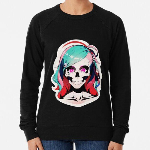 Buzo Chica Calavera Rosa Y Azul Calidad Premium