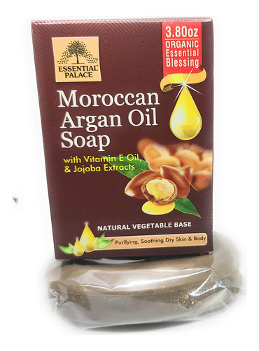 Jabón De Aceite De Argán Marroquí Con Vitamina E Y Jojoba -