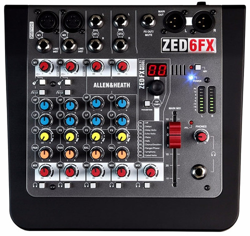 Allen And Heath Zed6 Fx Mixer 4 Canales 2 Mono 2 St Efectos