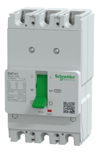 Disjuntor 3p Go Pact 80a 25ka/220v-15ka/380v Fixo G12e3f80 S