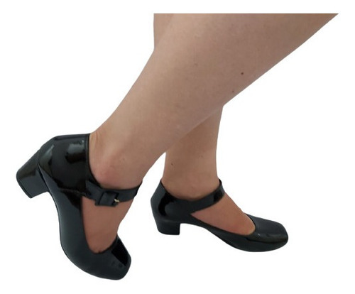 Sapato Feminino Boneca Salto Baixo Grosso Super Confortavel