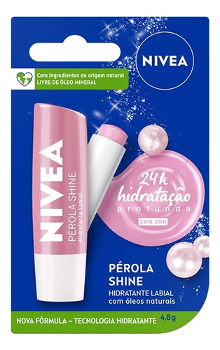 Hidratante Labial Pérola Shine 4,8g Nivea