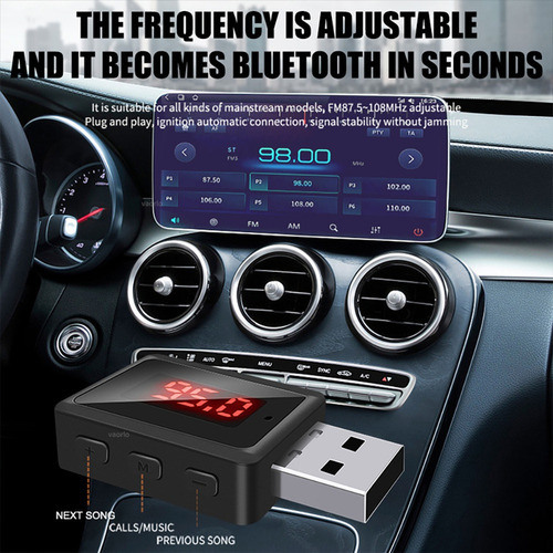 Adaptador De Audio Inalámbrico Usb Con Transmisor De 5.3 Fm