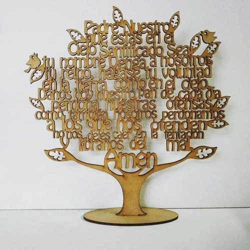 Imagen 3 de 3 de Arbol Padre Nuestro Decorativo, Mdf De 2,5mm