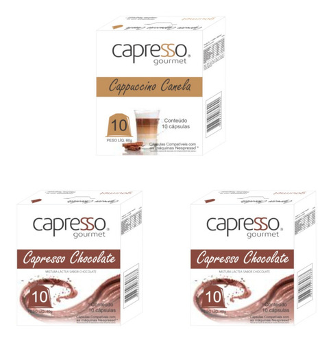 Kit 30 Cápsulas Chocolate / Cappuccino Compatível Nespresso